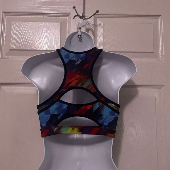 Athleta Extra Small Sports Bra Rainbow Open Back - Picture 4 of 5